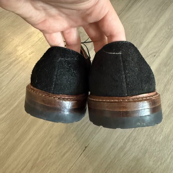 Alden Bootmaker Edition Black Suede Plain Toe Blucher Shoes Men’s 9.5 B/D - Picture 4 of 6